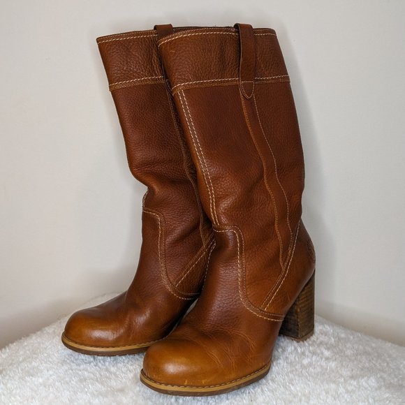 Timberland Waterproof Leather Heeled Boots in Caramel Brown - Picture 7 of 7